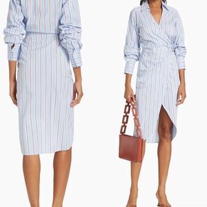 Veronica Beard Afton Draped Shirtdress size size 0 $498 NEW